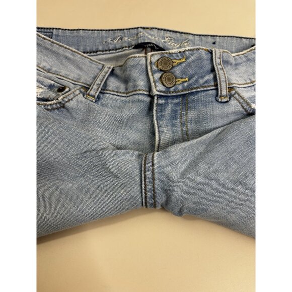 American Eagle Artist Sz 6 (Actual 29x31) Light Wash Boot Distressed Jeans EUC - Picture 9 of 13